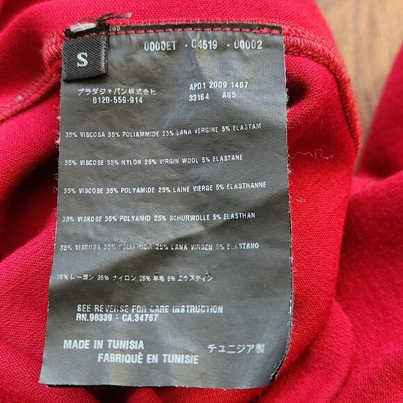 Prada Womens Wool Blend Sheath Dress Size S Red Sleeveless Pencil - Picture 7 of 10